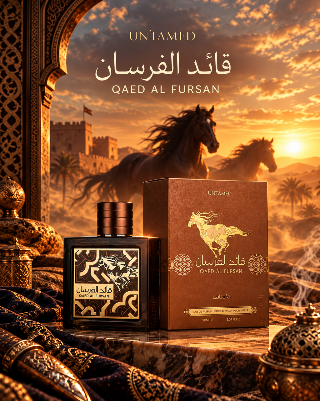 Lattafa Qaed Al Fursan Untamed Eau de Parfum 90ml - Profumo Uomo Speziato e Aromatico