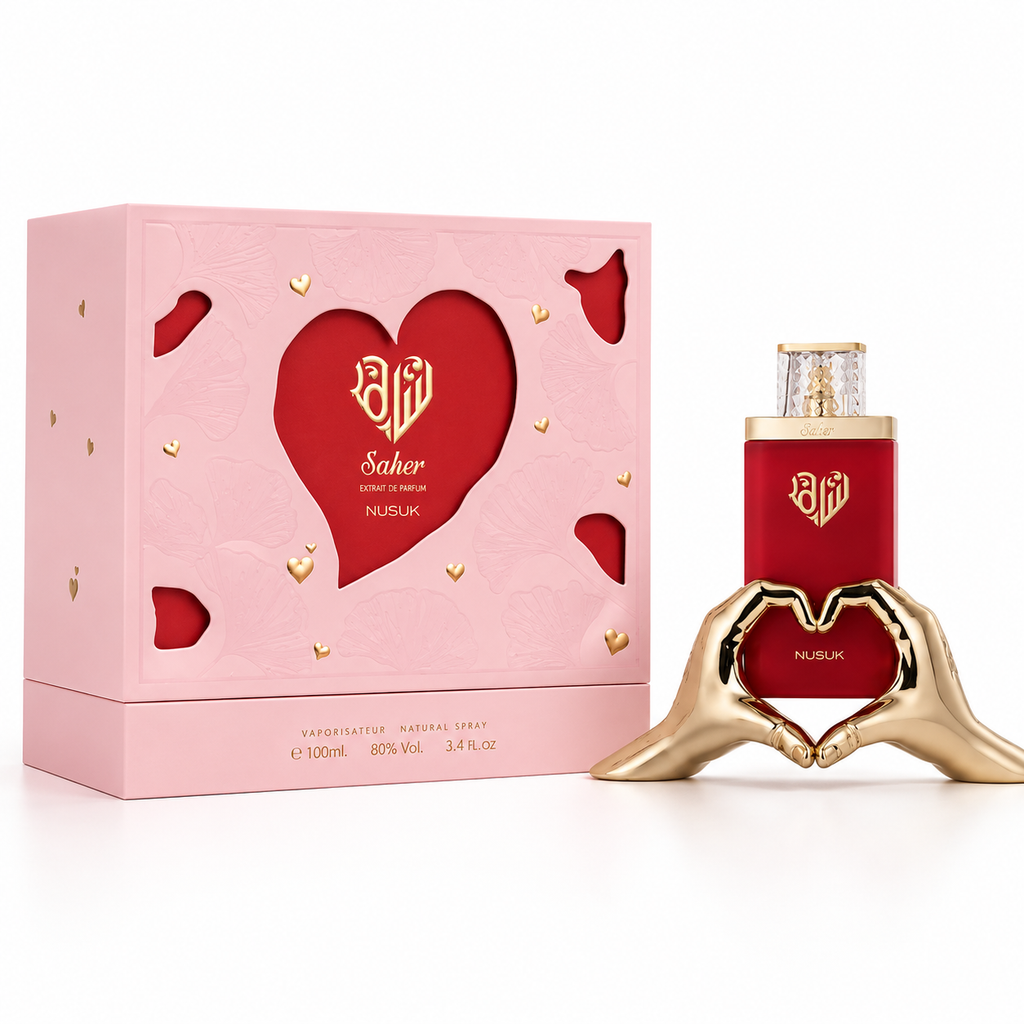 Nusuk Saher Eau de Parfum 100ml - Profumo Arabo Donna Fruttato e Floreale al Ribes Nero e Vaniglia