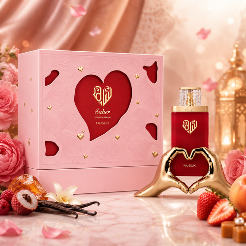 Nusuk Saher Eau de Parfum 100ml - Profumo Arabo Donna Fruttato e Floreale al Ribes Nero e Vaniglia