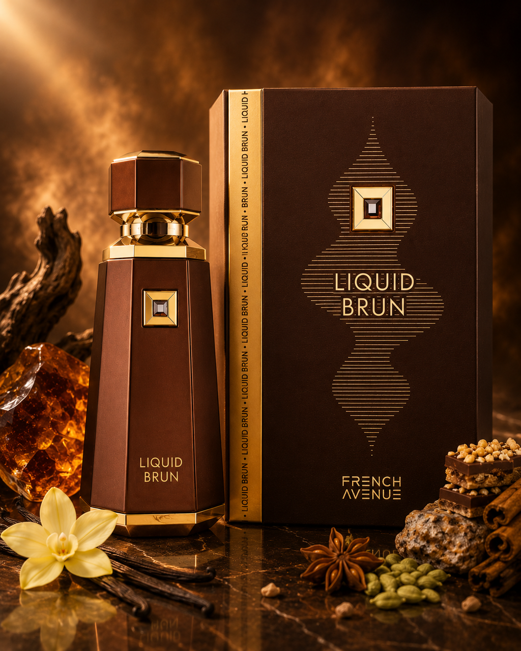 Liquid Brun French Avenue Eau de Parfum 100ml - Note di Cannella e Vaniglia Bourbon